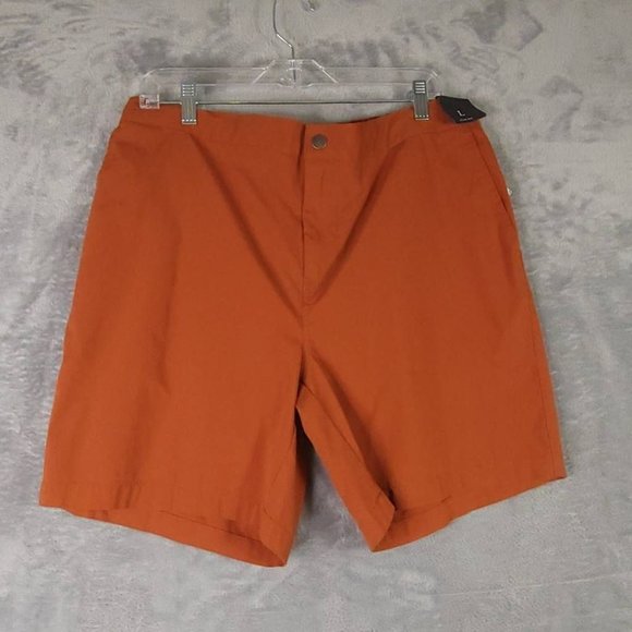 Treasure & Bond Womens Chino Shorts Orange Stretch‎ Slim Fit High Rise L New - Picture 1 of 11